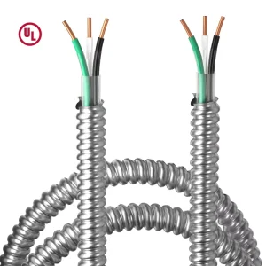 600V UL Building Wire Copper Conductors AIA PVC Nylon Insulation 14 To 10 AWG 12/2 Awg Metal Clad Armor MC BX Cable