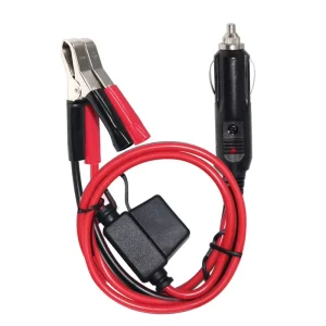 Battery Terminal to Cigarette Lighter Female Plug Power Cable Alligator Clips Side Post Battery Cable
