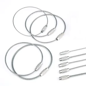 Custom Stainless Steel Wire Keychains Cable Key Rings Luggage Loops Tag Accessories