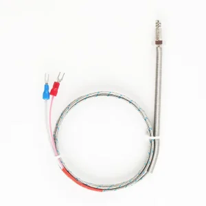 Customized High Temp Type K Thermocouple Sensor M6 Screw Head Mounting Stainless Steel Probe Cable for Industrial Temperature