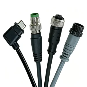 Customized M12 Cable Connector Waterproof Power Cable Sensor Circular 4P Straight Right Angle Male Female Socket Wire Harness