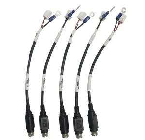 DIN4P Male DC Power Cable Tinned Copper Conductor for 2725 24AWG PVC Insulated Black Wire Cable Assemblies
