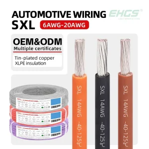 EHGS SXL XLPE Insulated Stranded Tinned Copper Automotive Wire 125 High Temperature Flexible For Car Truck Heating Wiring