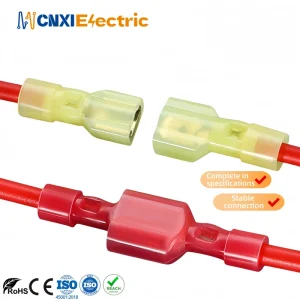 Electrical Wire Split Connection Double Crimp Quick Disconnect Nylon Fully Insulated Female Brass Terminal