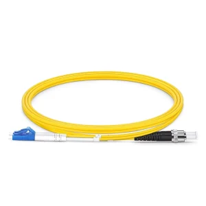 Fiber Patch Cable 2 Fibers LC UPC Duplex to ST UPC Single Mode (OS2) Riser (OFNR) 2.0mm Tight Buffered Yellow