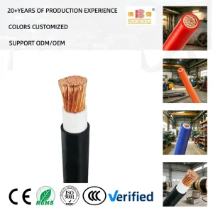 High Conductivity Pure Copper Stranded Welding Cable 16mm-240mm2 Industrial Grade Highly Flexible Rubber Construction Use