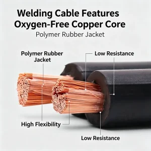 High Temperature Welding Cable 50 Gauge Welding Wire Heat Resistant Jacket for Foundry Industrial Welding Use