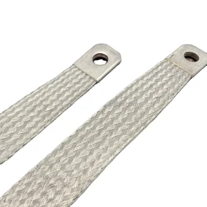 High-Voltage Tinned Copper Braided Shielding Grounding Cable Flexible Link For Clamps