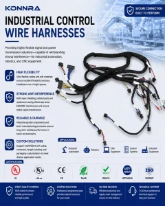 Industrial Copper Core IP68 Wire Harness Connector Assembly High Flexible Cable For Robot CNC Automation Motorcycle Automobile