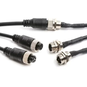 M12 Female to GX12 Connector Waterproof 4/5 Pin Circular Cable Assembly with Integrated Welding Injection