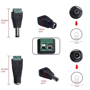 Male and Female Monitor Camera DC Power Adapter Plug Free Welding Screw DC Connector Dc Power Cable