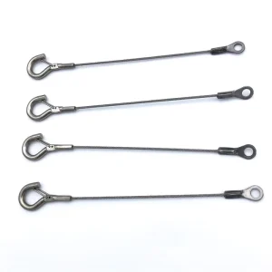 PVC Coated Wire Rope Aluminium Sleeve Hanging Wire Stainless Steel Wire Rope With Ring Eye Terminals