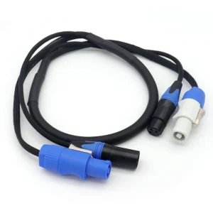 Powercon Combination Cable Power and 3pin DMX XLR Signal Cable for Light Power Signal Connection