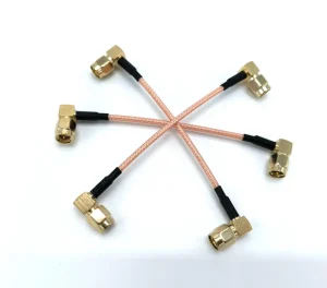 RF RG316 Coaxial Cable Assembly 50ohm Impedance SMA Male Right angle SMA Male Right angle Connectors Pure Copper Gold Plating