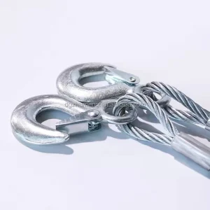 Steel Wire Rope for Crane Car Lifting Welded Tow Cable with Loop and Carabiner Hook ASTM Standard