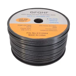 U L 500FT 300V SPT 2 18AWG PVC Insulated Flexible Copper Electrical Wire Spool