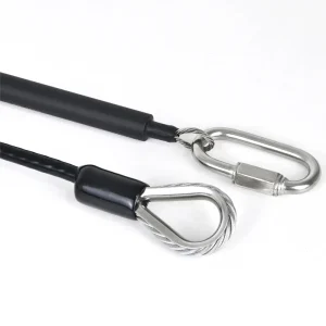 Waterproof PVC Coated 3mm s s 316 Safety Steel Suspension Cable Wire Rope Assembly 25mm 7×7 with Terminals