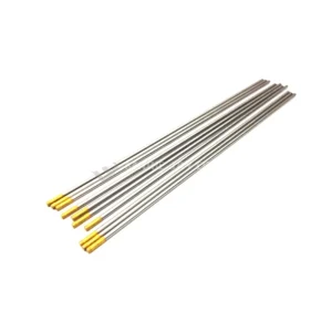 Yellow Tungsten Electrode TIG Welding Rods 2.5 4.0mm 99.96% Silver 150 280A Operating Current for Stainless Steel Welding